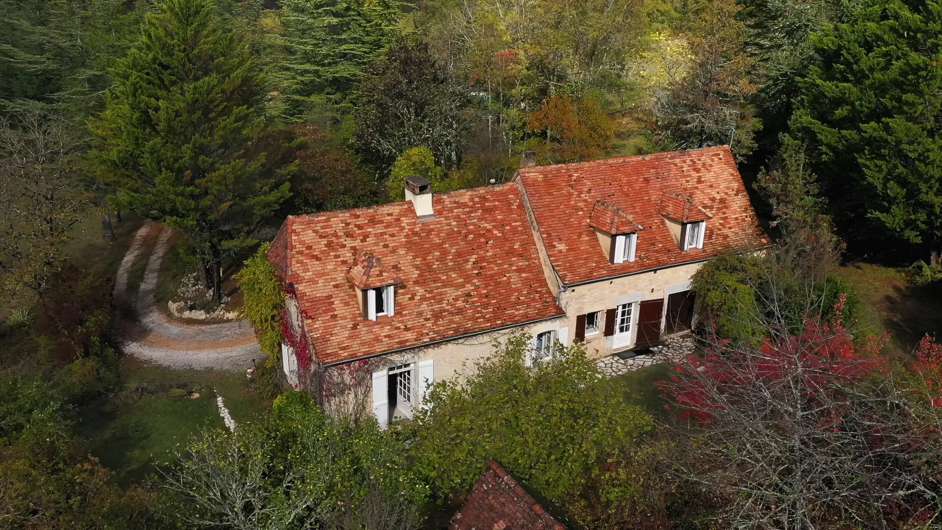 Gîtes Coeur de Lot vue aérienne