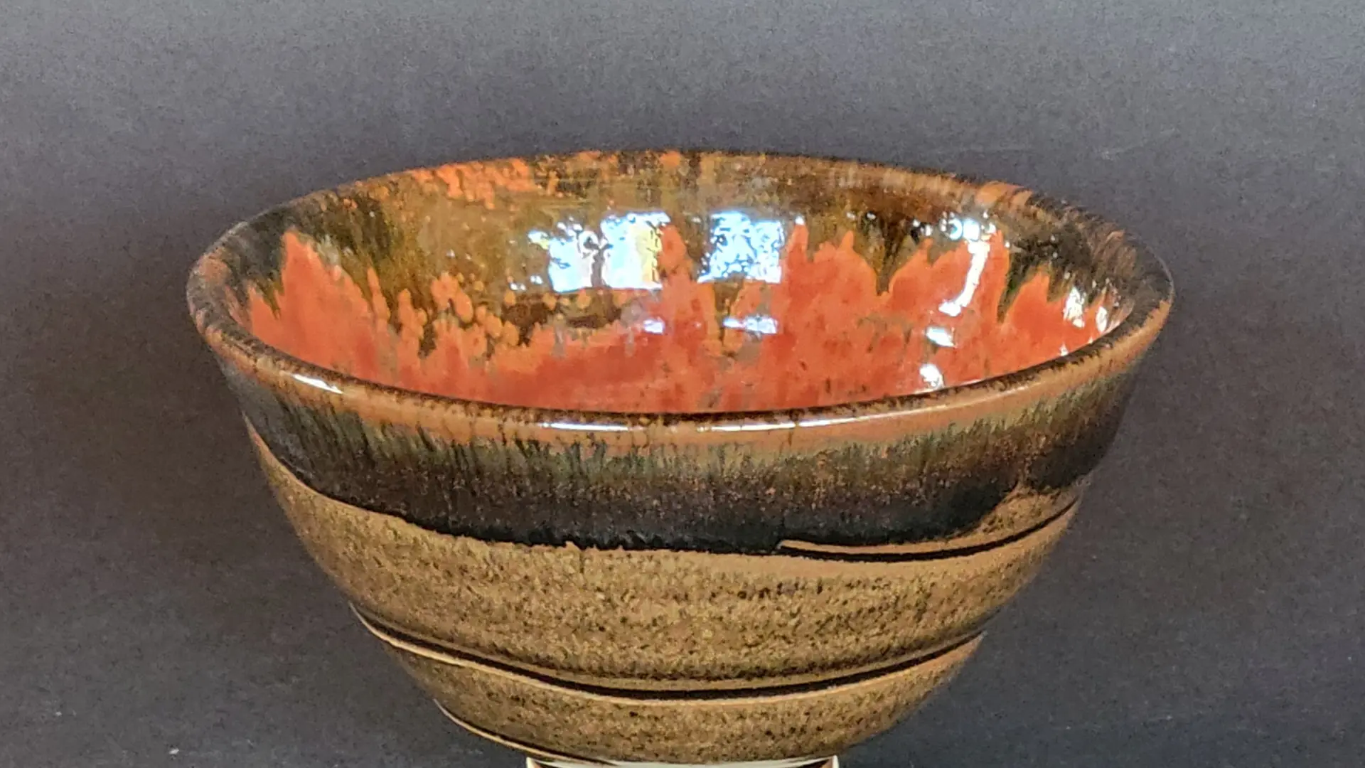 BOL BRUN INTERIEUR ROUGE DE FER UTILE EN TERRE POTERIE DE MEYRAGUET