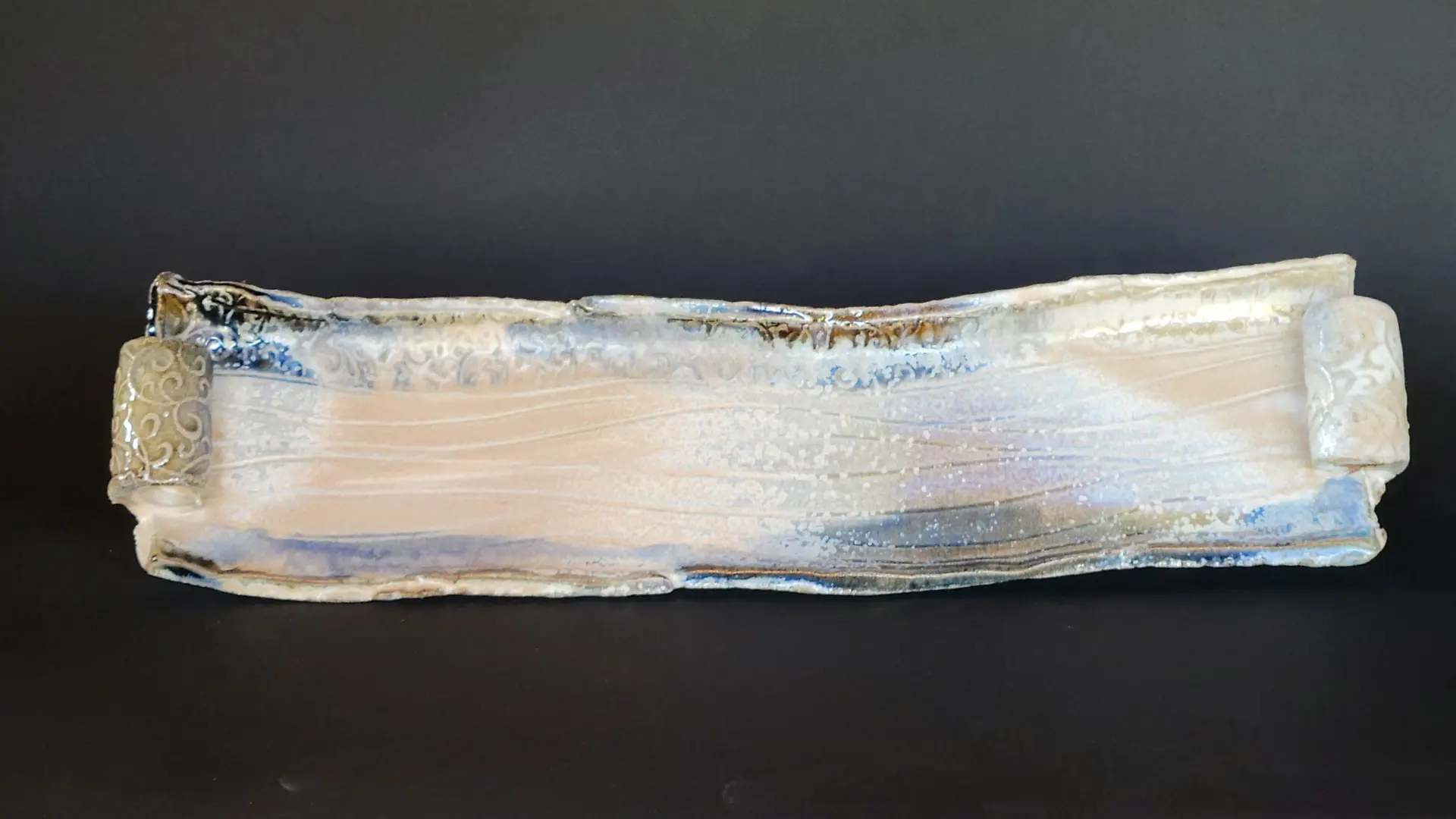 PLAT LONG GRÈS AU SEL CUISSON BOIS POTERIE DE MEYRAGUET