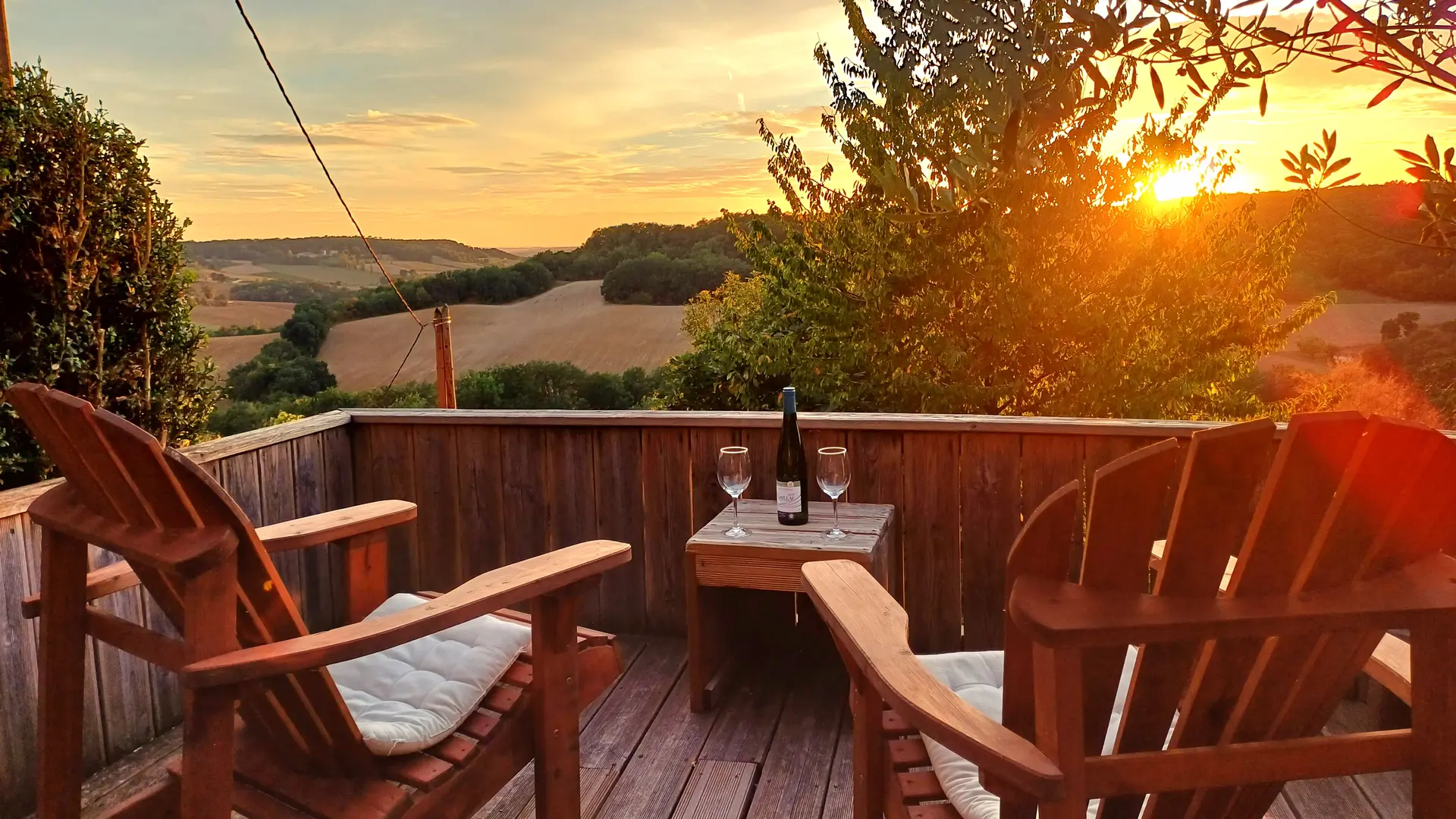 Apéro devant le coucher de soleil