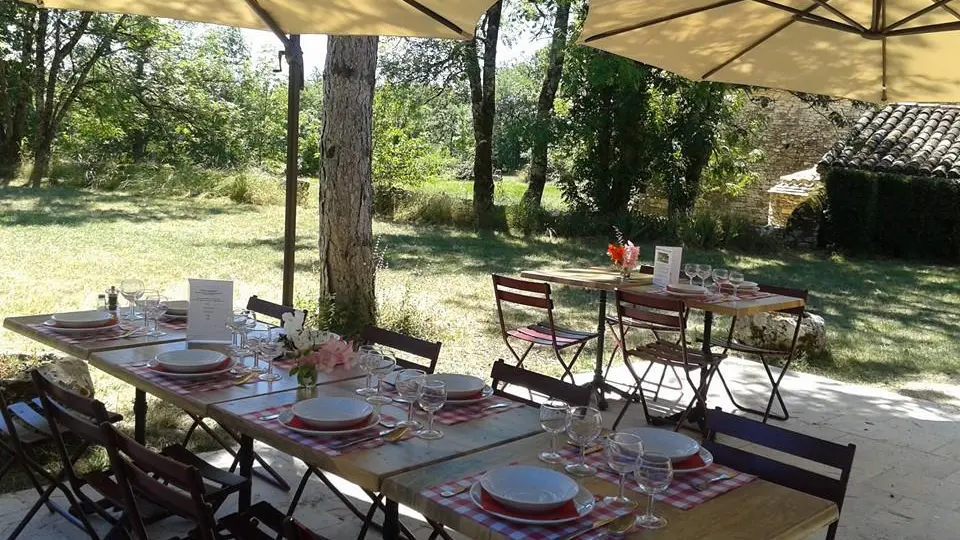 Terrasse Auberge Mas d'Aspech Lot