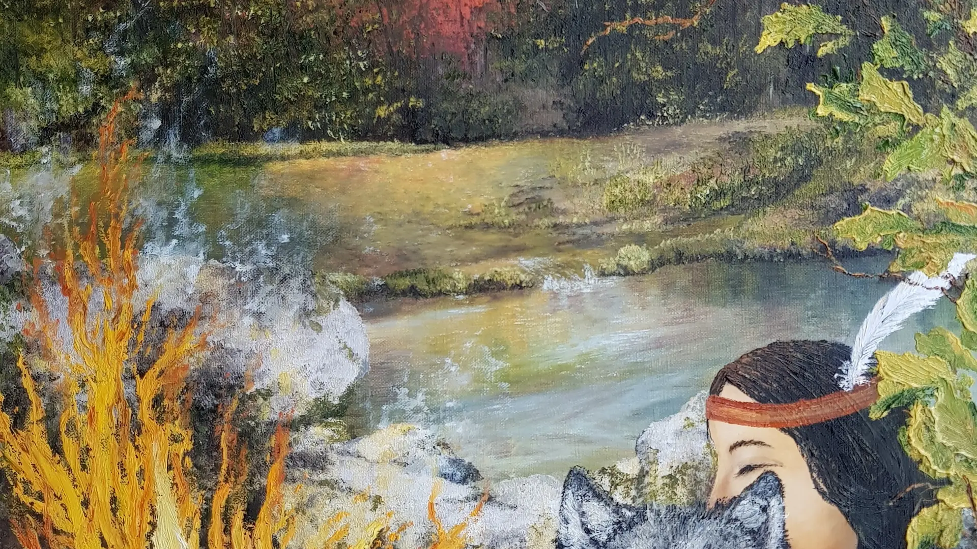 L' Amérindienne ( 50 cm 70 cm )