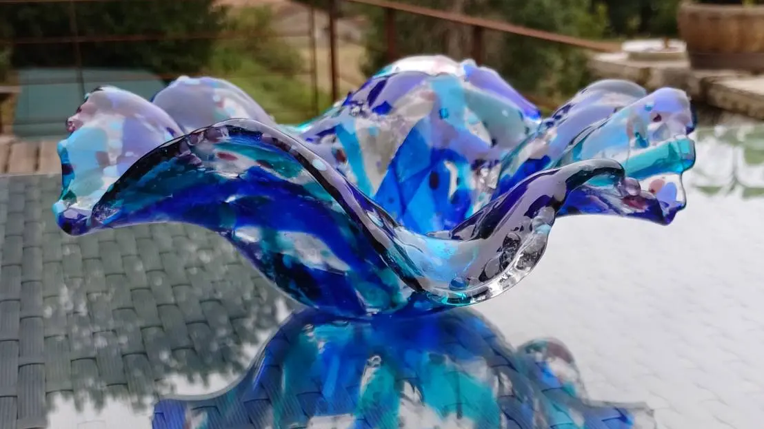 Centre de table en verre fusionné