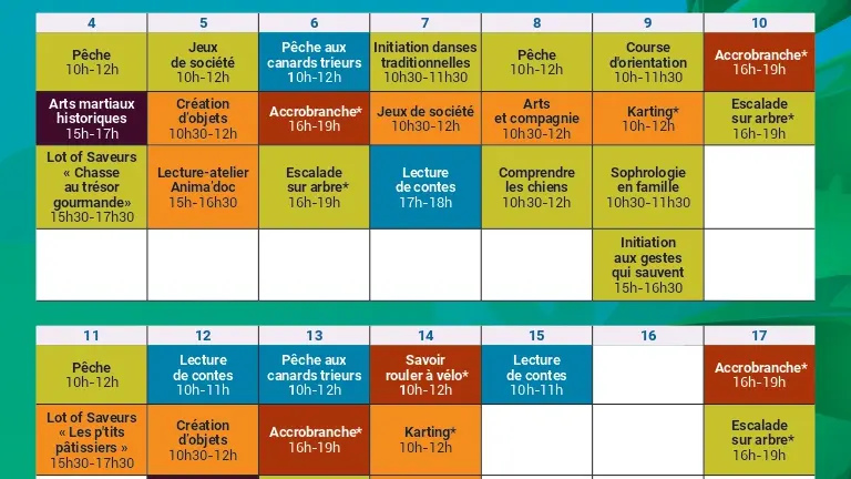 Programme animations août 2025