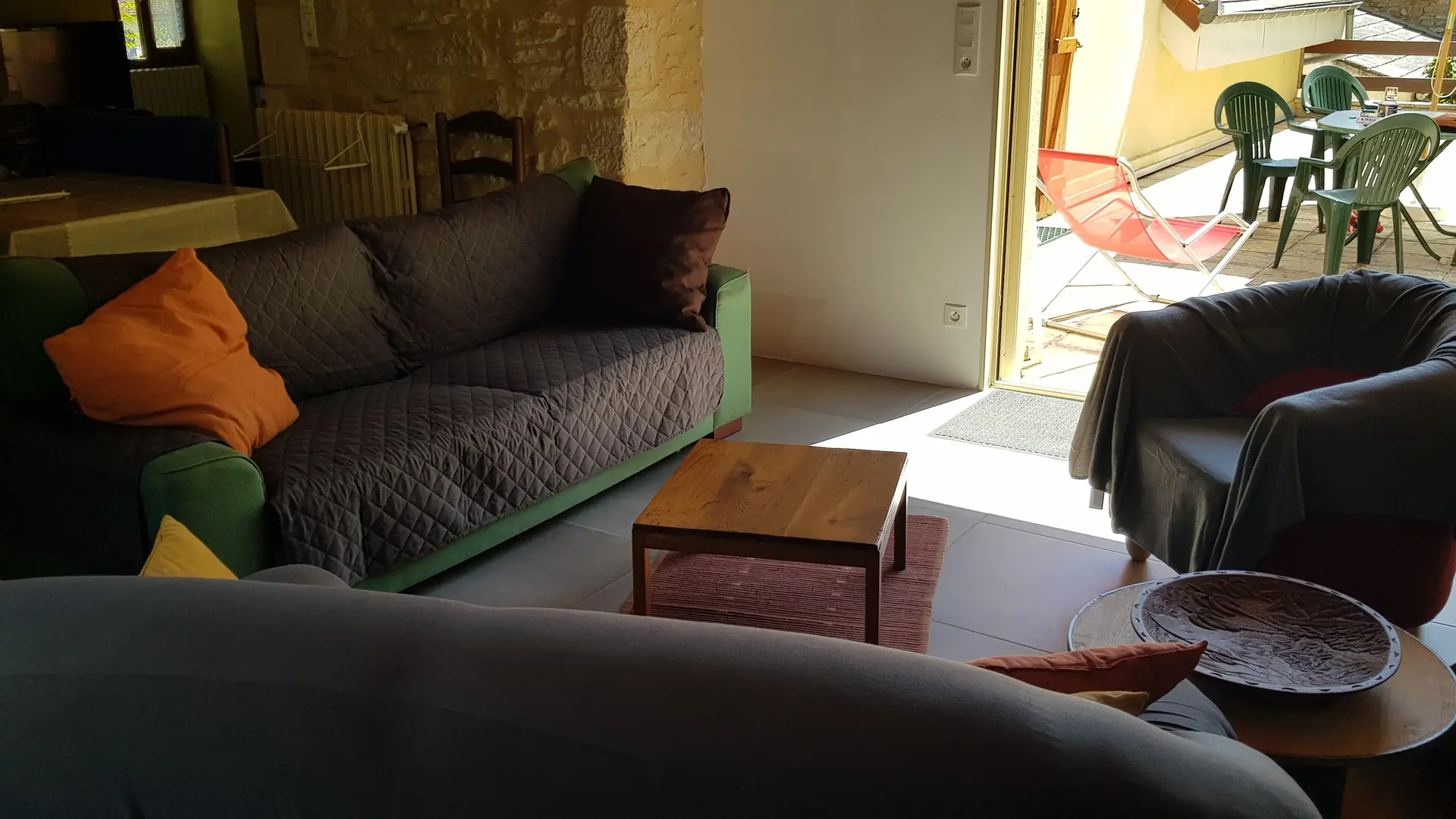 Le Salon donnant sur la térrasse