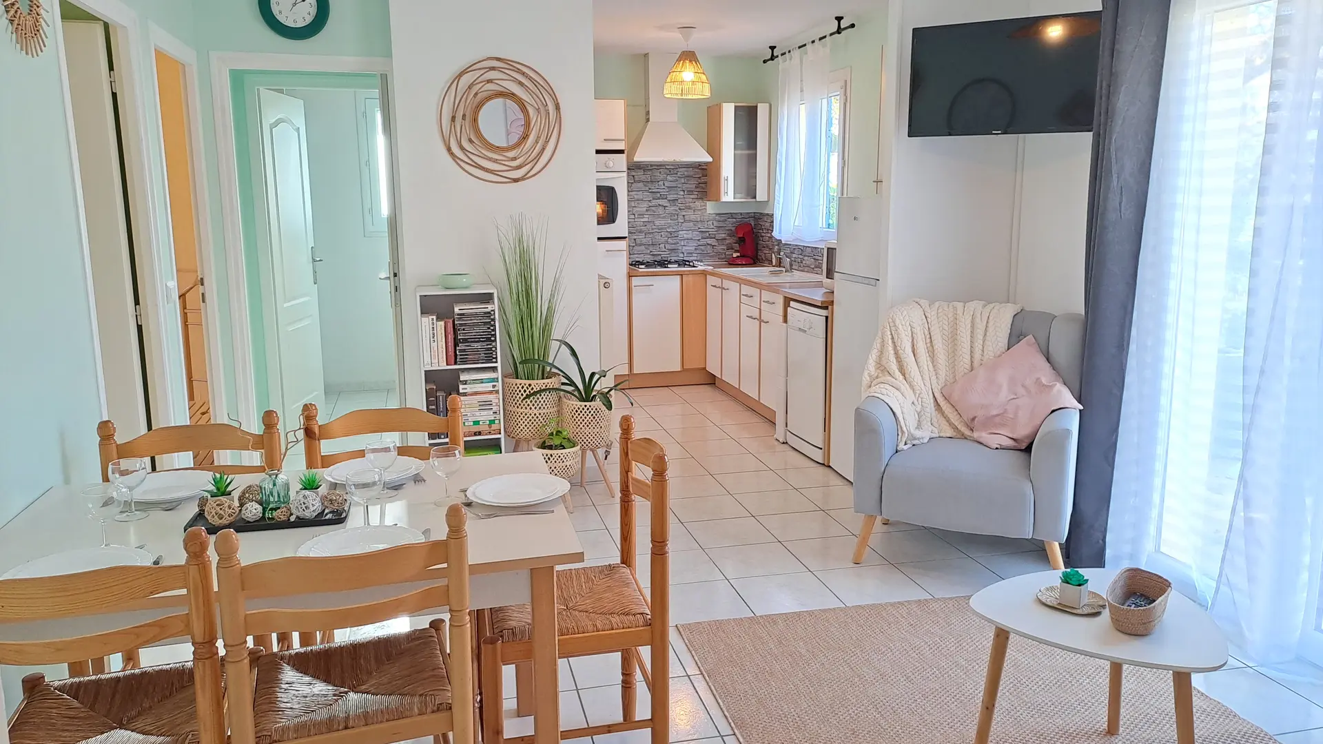 Séjour cuisine Menthe