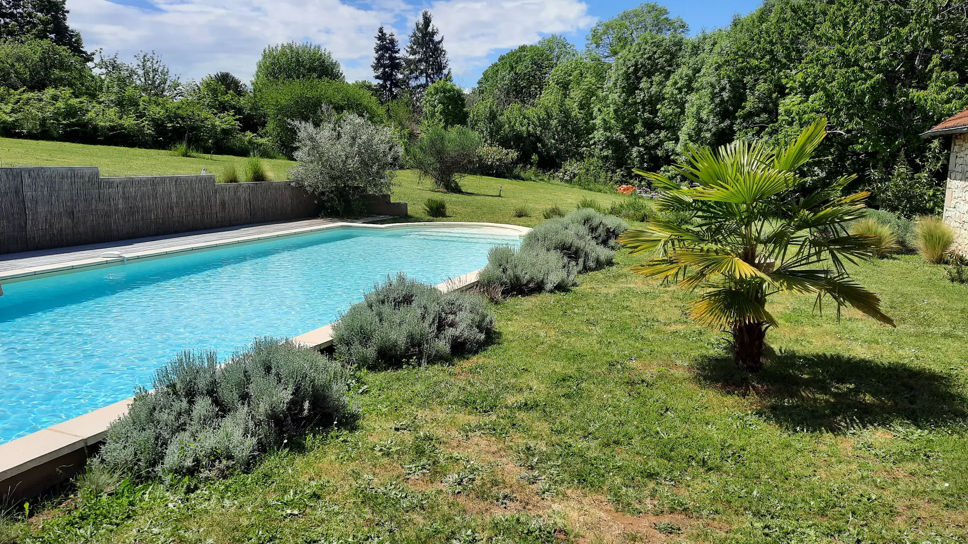 Piscine et jardin commune aux 2 gîtes