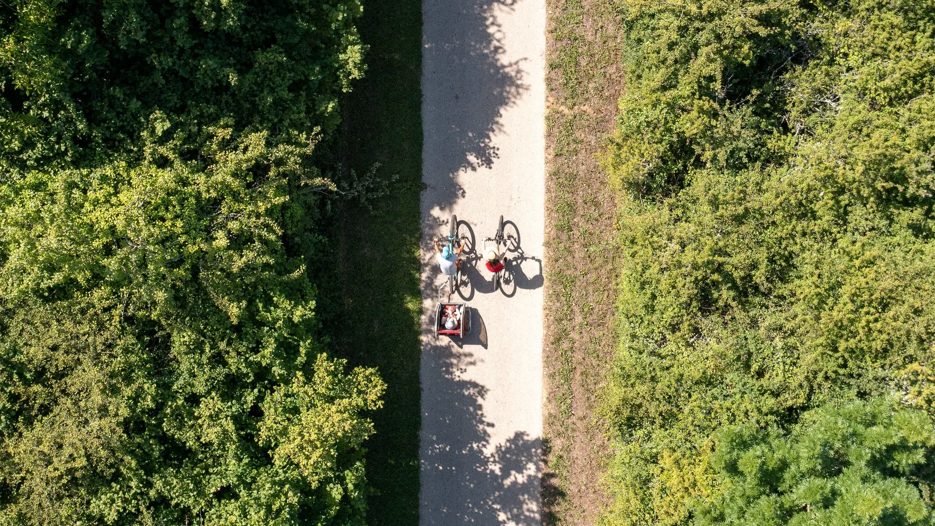 Vue drone de la voie verte à Duravel