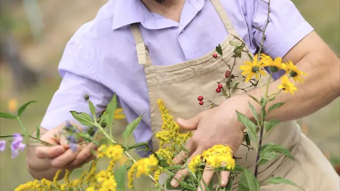 préparation des bouquets