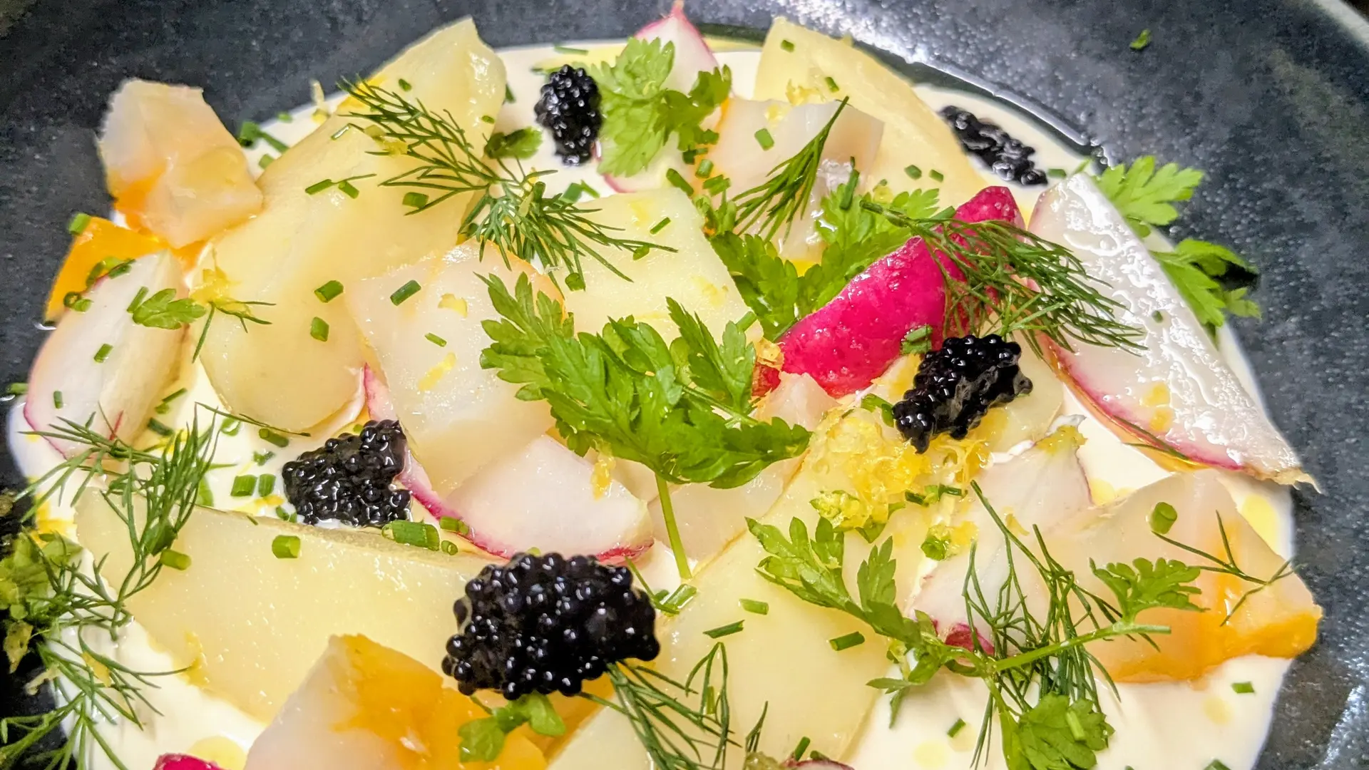 Pomme de terre, haddock et radis