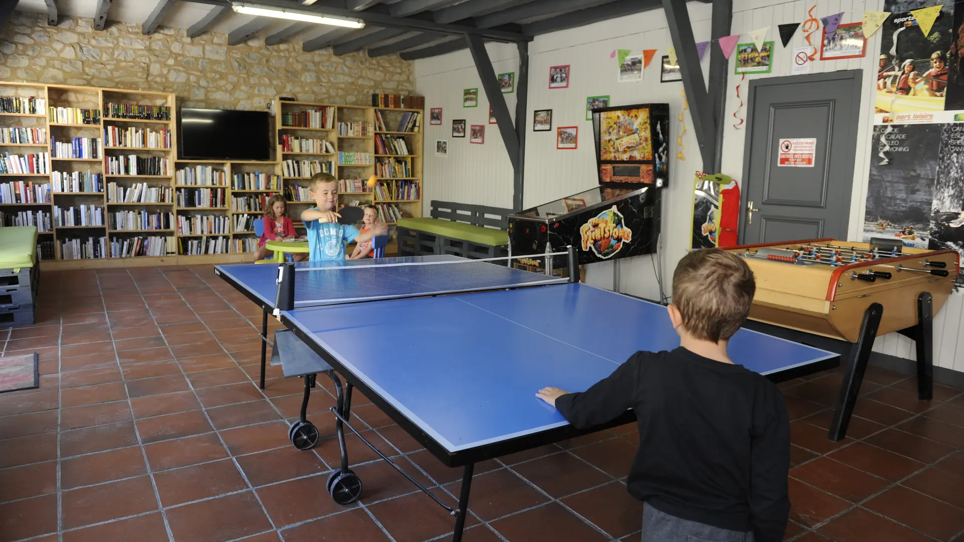 Salle de jeux - Bibliothèque - Salle télévision