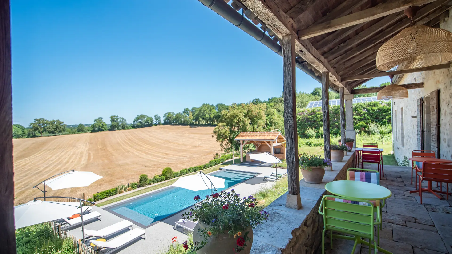 VILLA MARCAUSI - TERRASSE EXTERIEURE ARRIERE PISCINE