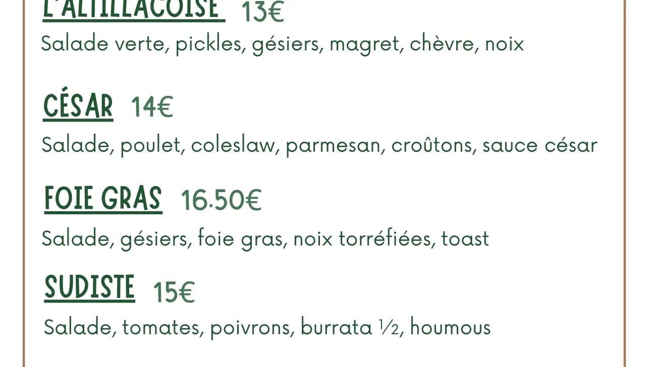 A l'eau posée - salades et grillades