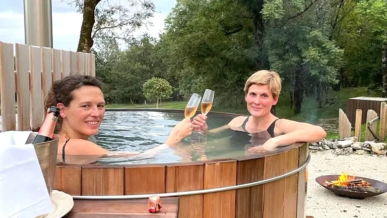 Bain nordique Manoir de Malagorse, une soirée d'automne