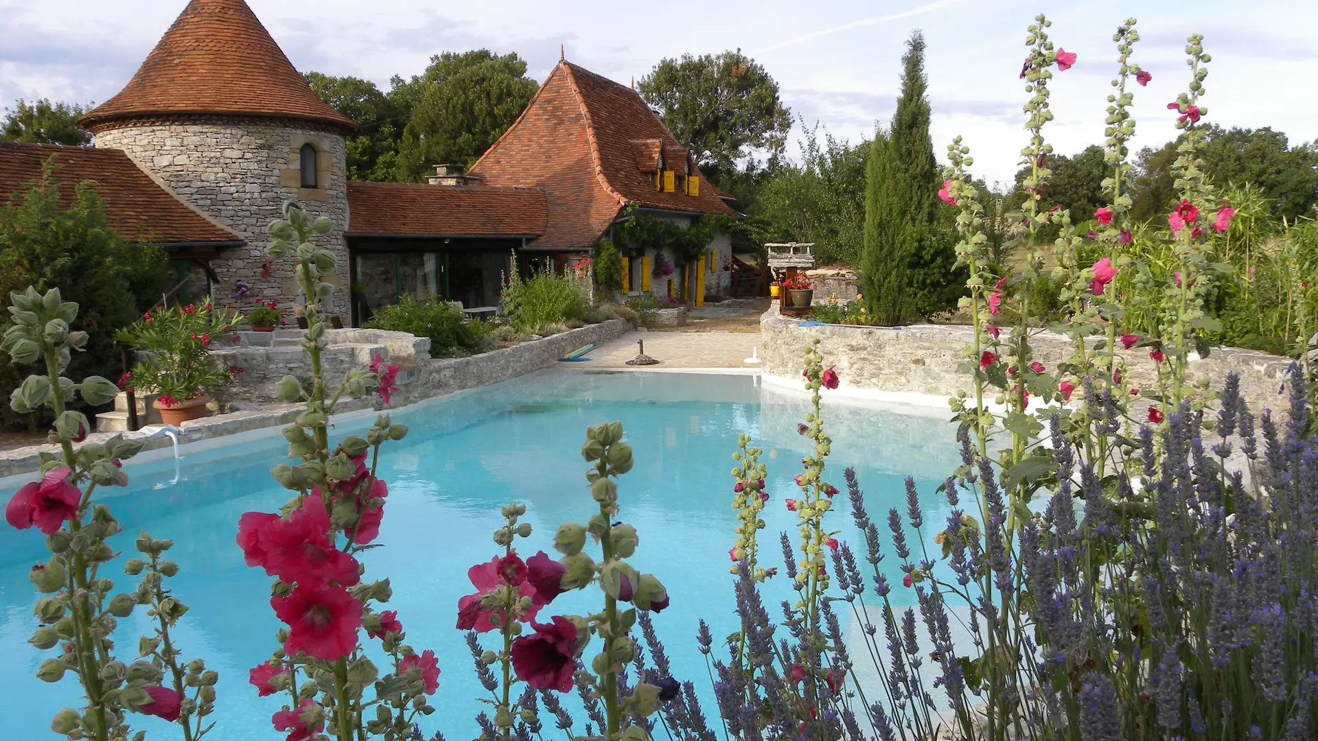 piscine partagée  été