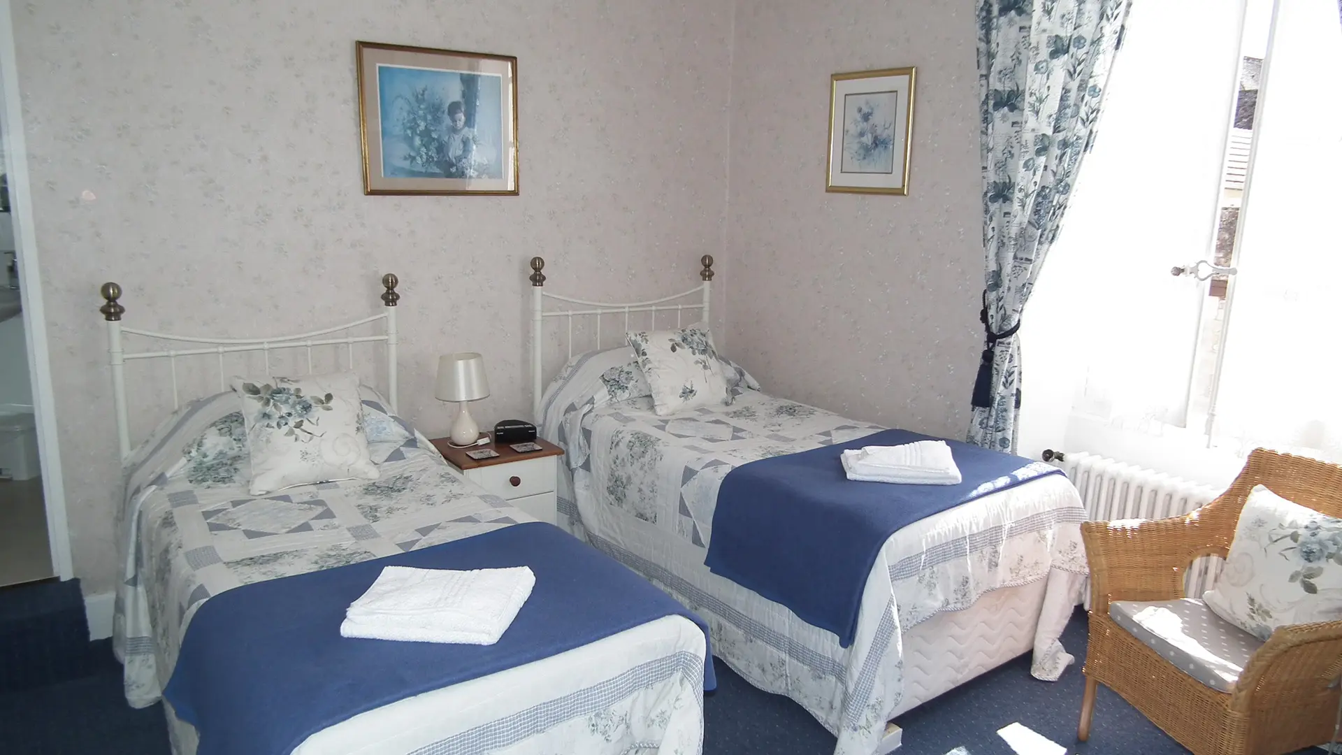 Chambre Bluebell lits jumeaux