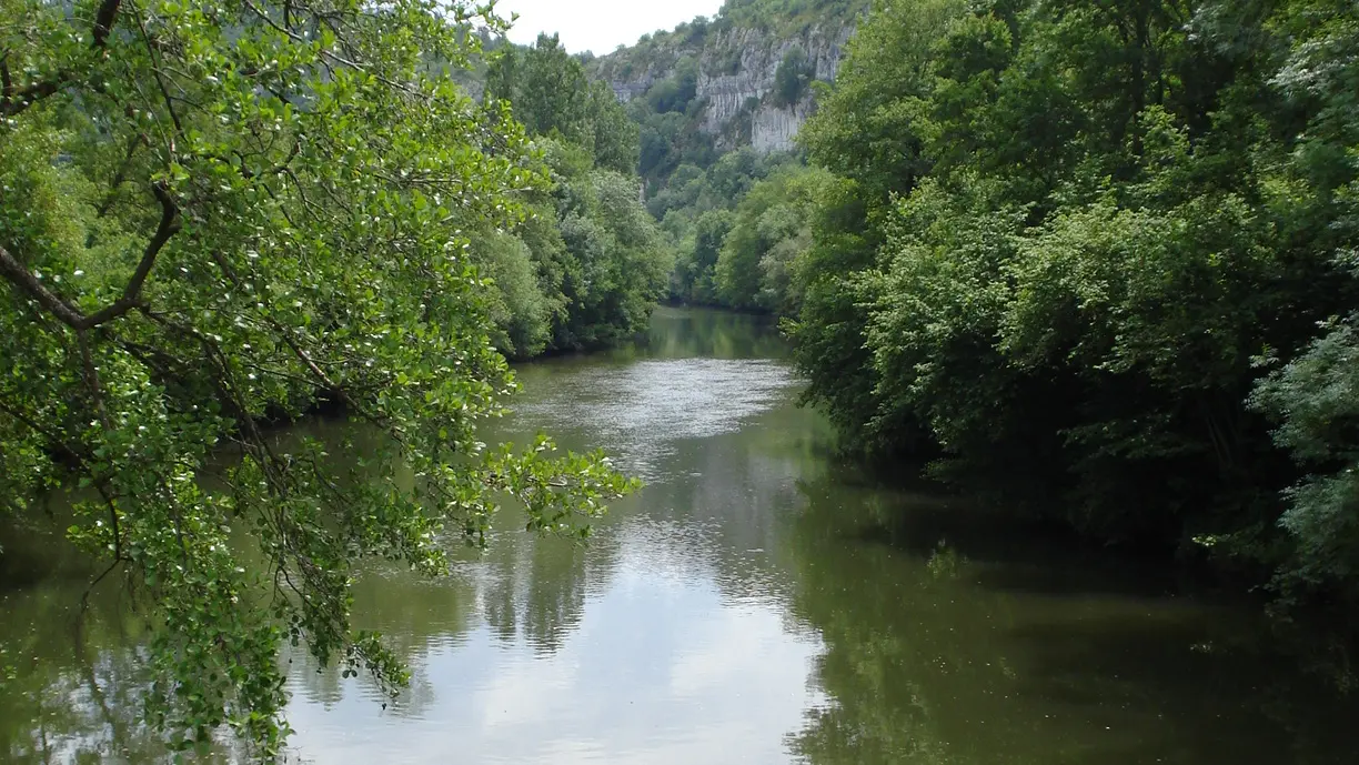 Baignade du Liauzu dans la rivière Célé