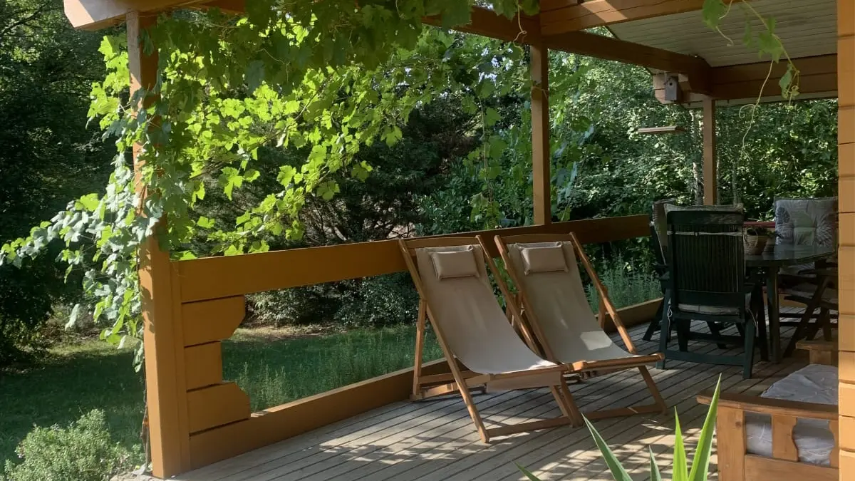 Chalet tournesol n°17 Terrasse