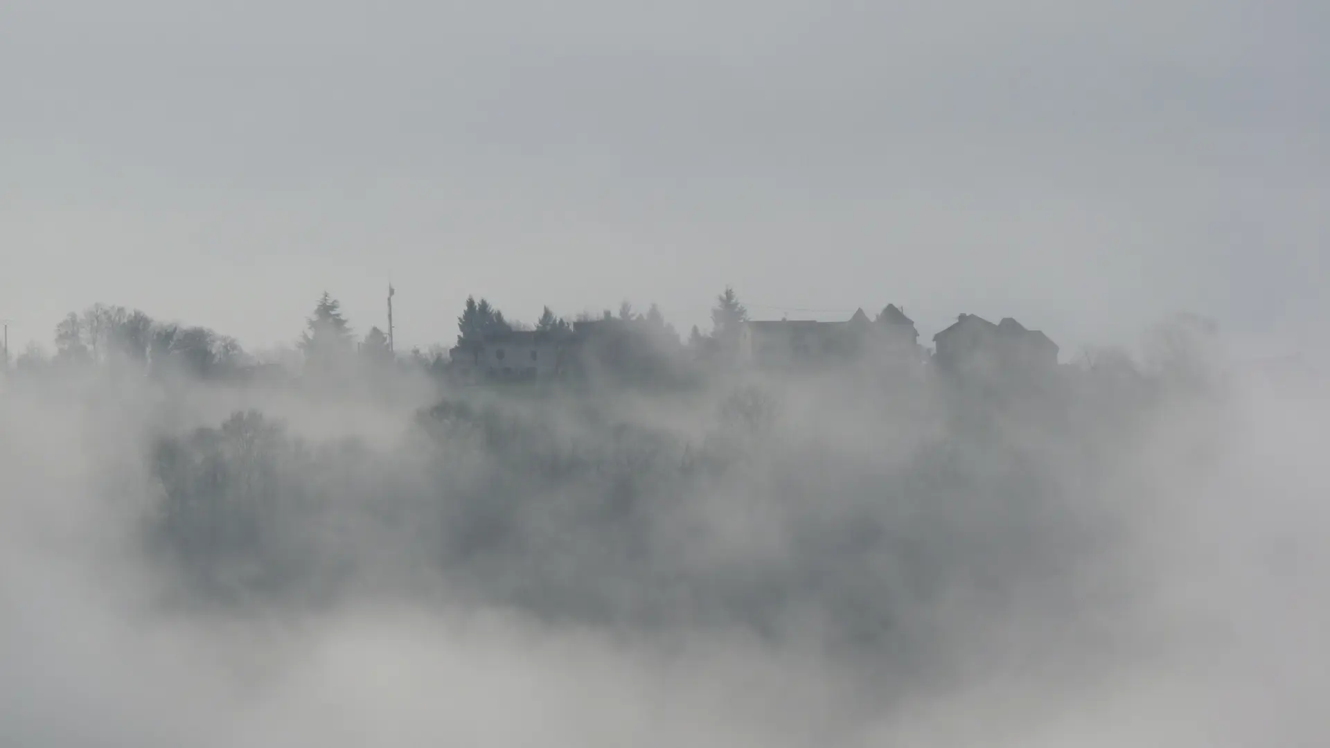 Vue de la chambre d'hôte, l'hiver: Malvy