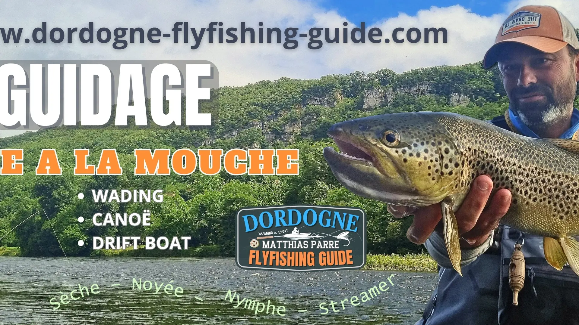 Dordogne-flyfishing-guide / Matthias PARRE moniteur guide de pêche diplomé