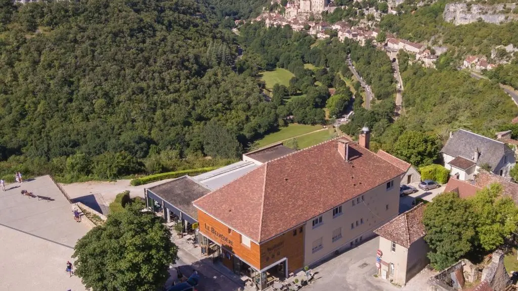 Hôtel Le Belvédère-Rocamadour-vue aérienne