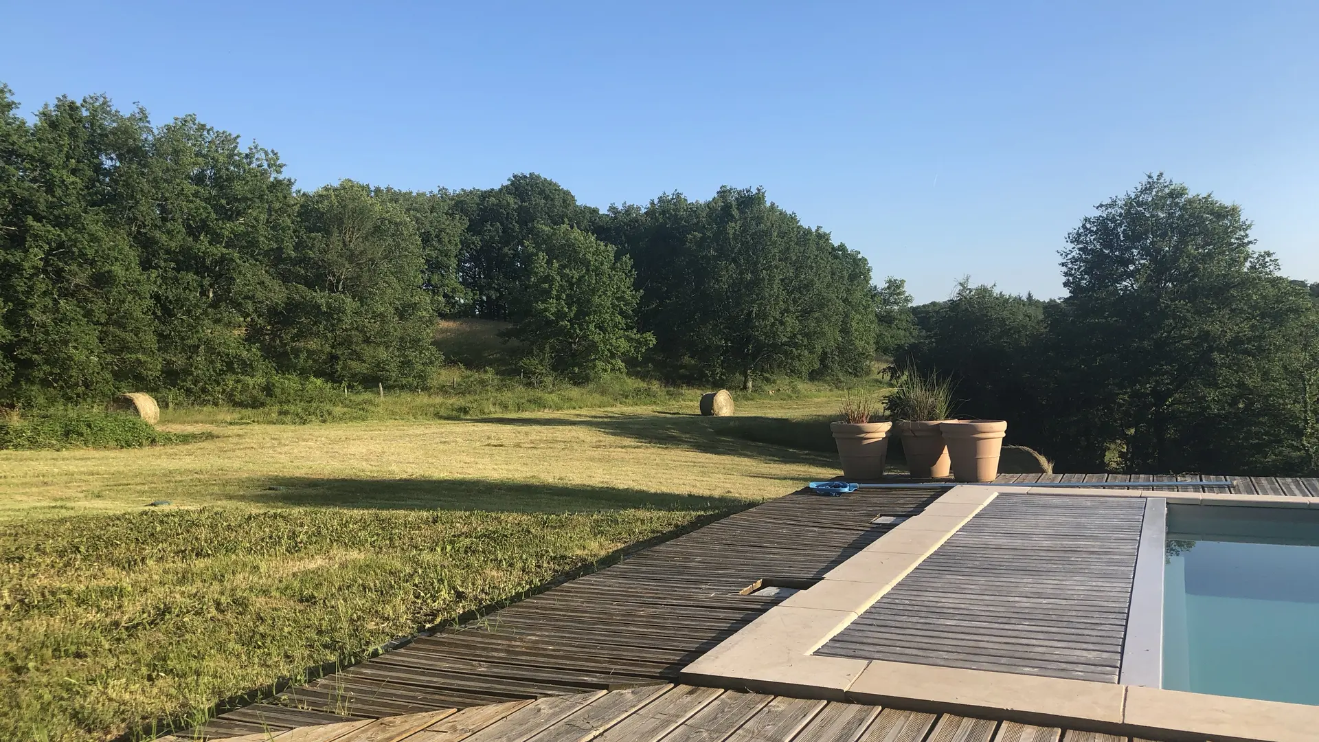 Piscine dans le champ