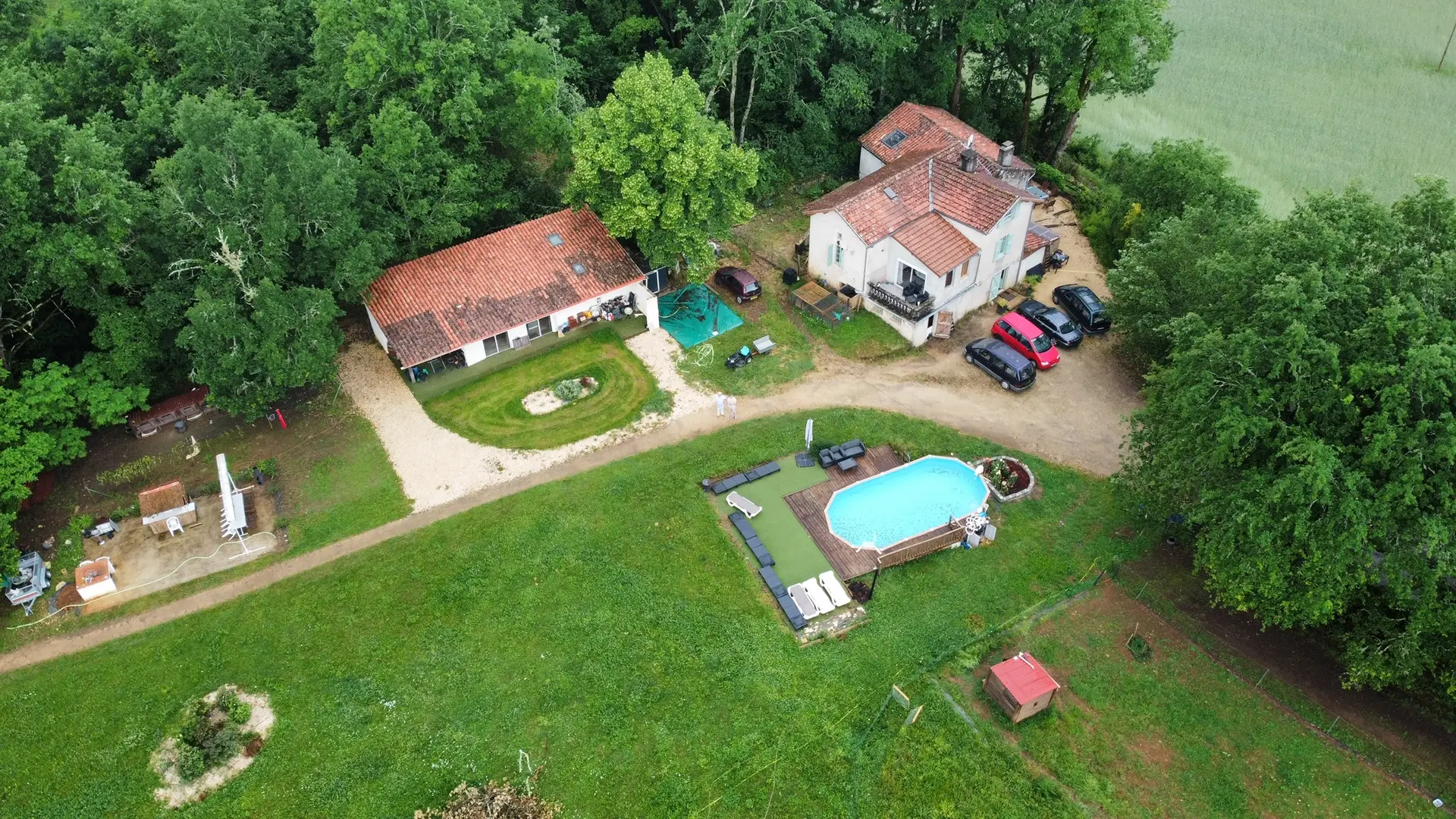 Drone view La ferme and la gite