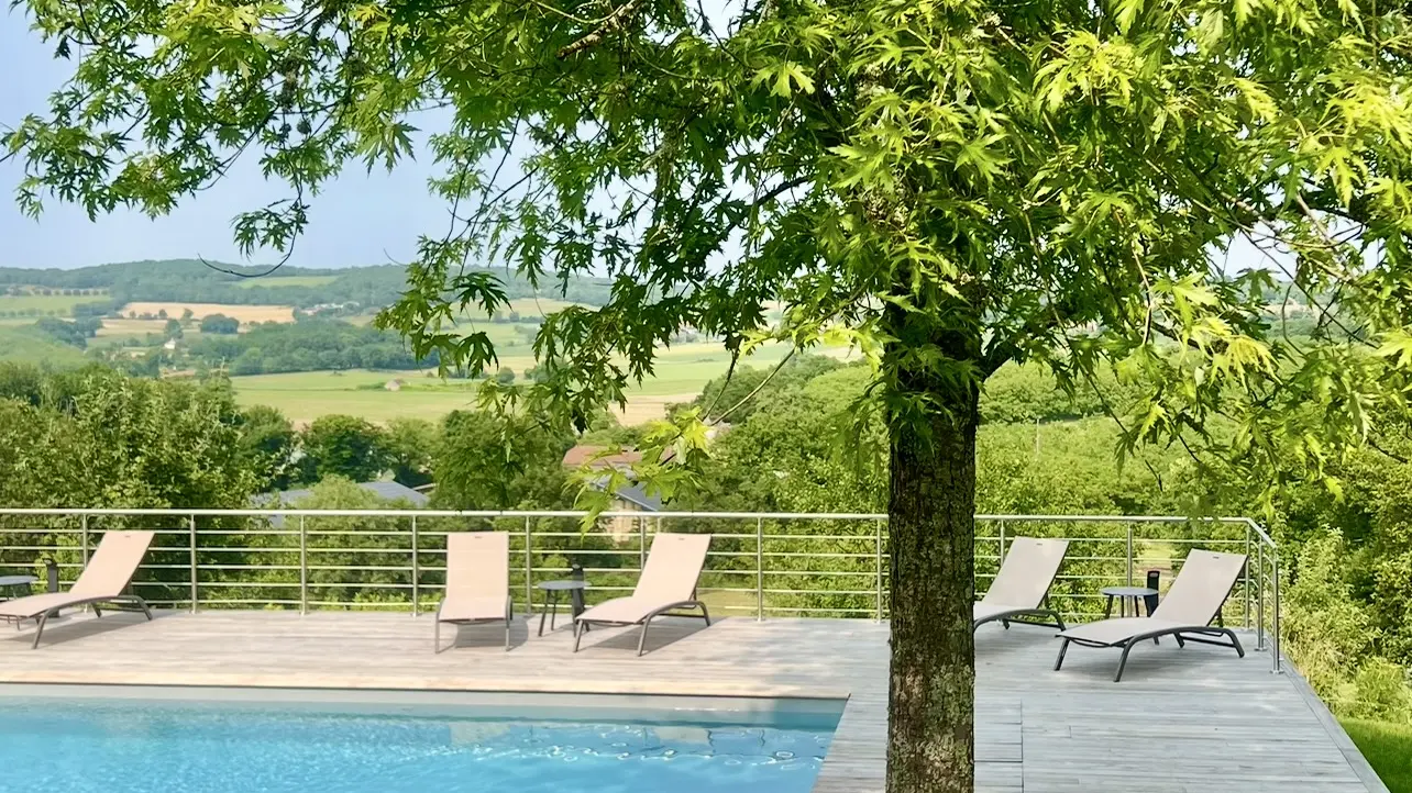 Vue depuis la terrasse du gîte La Blanchie Haute