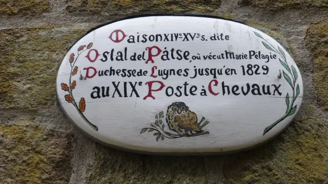 PLAQUE DE LA MAISON DU PAGE