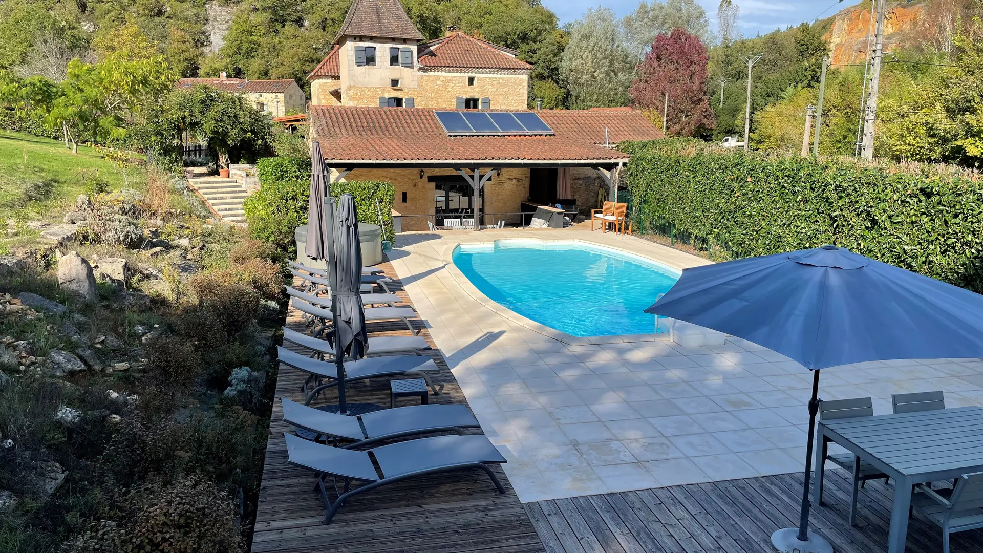 Pool and house view