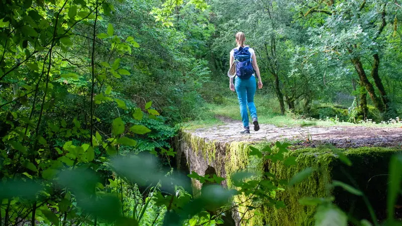 Randonneuse sur le chemin