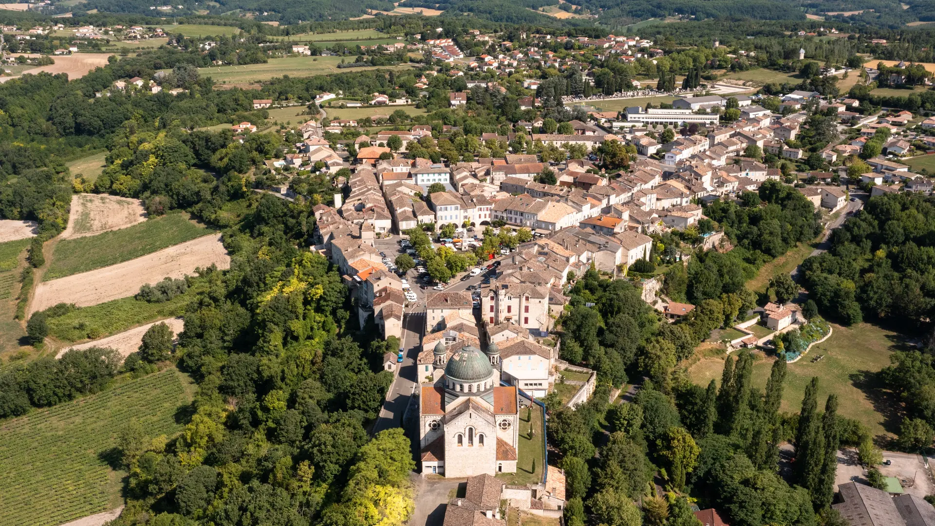 Vue drone de Castelnau-Montratier