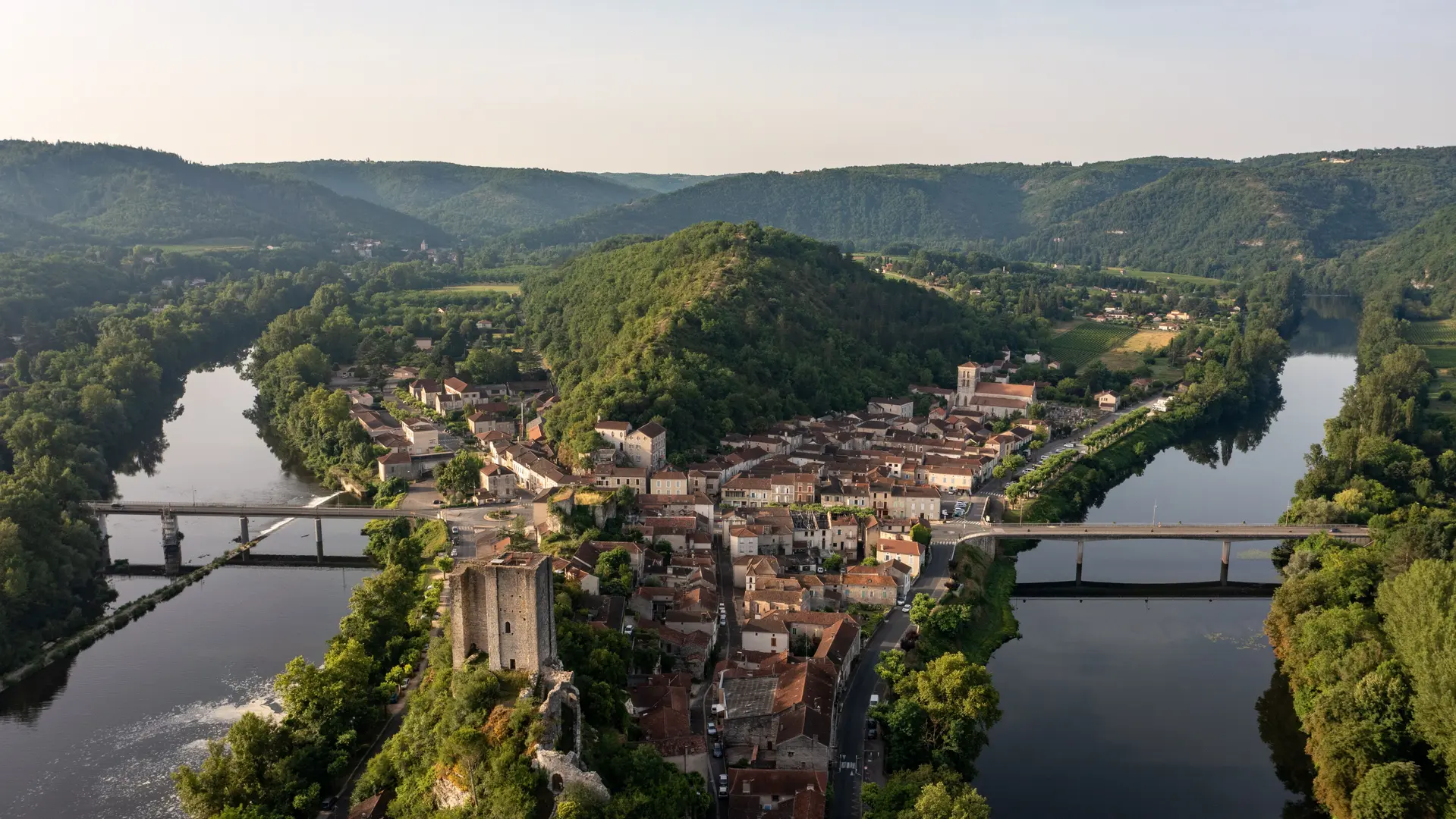 Vue drone de Luzech