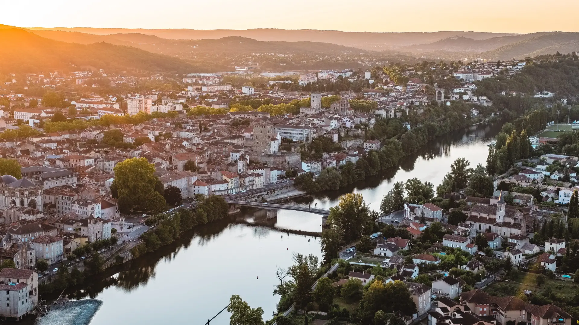 Vue sur Cahors depuis le Mont Saint Cyr