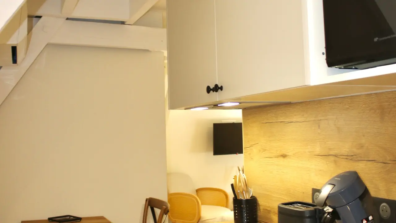 cuisine espace repas Appart'hotel la cascade 1