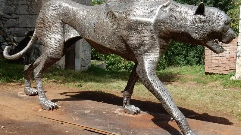 Guépard - sculpture métal grand format