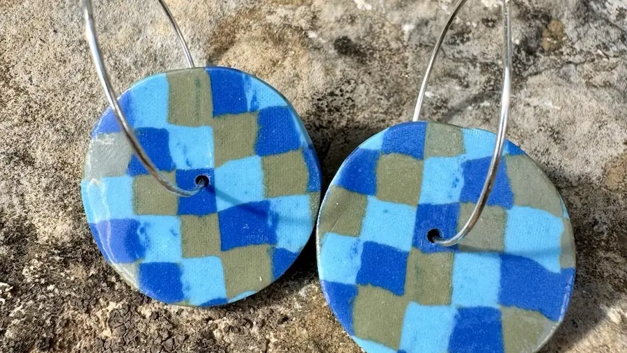 Boucles d'oreilles en porcelaine mêlée