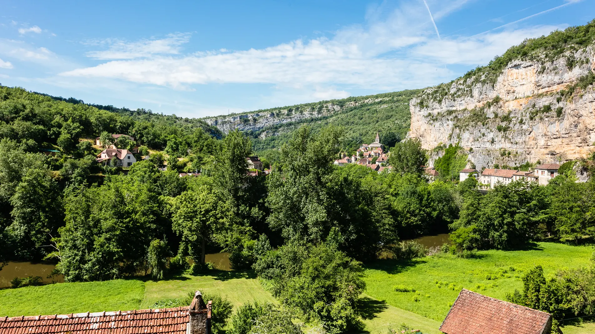 Vue depuis le Studio Occitanie - Location vacances gîtes à Cabrerets