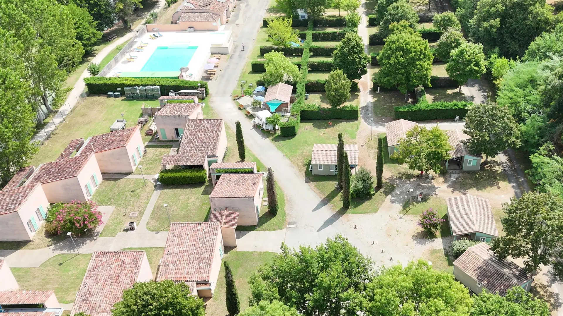 Vue aérienne Camping Lac de Ferrié