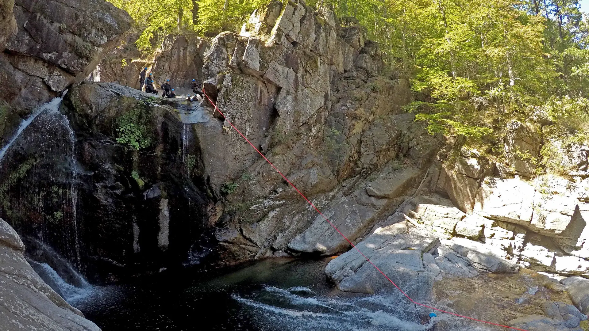 Canyoning sportif, Tapoul - Tyro splash