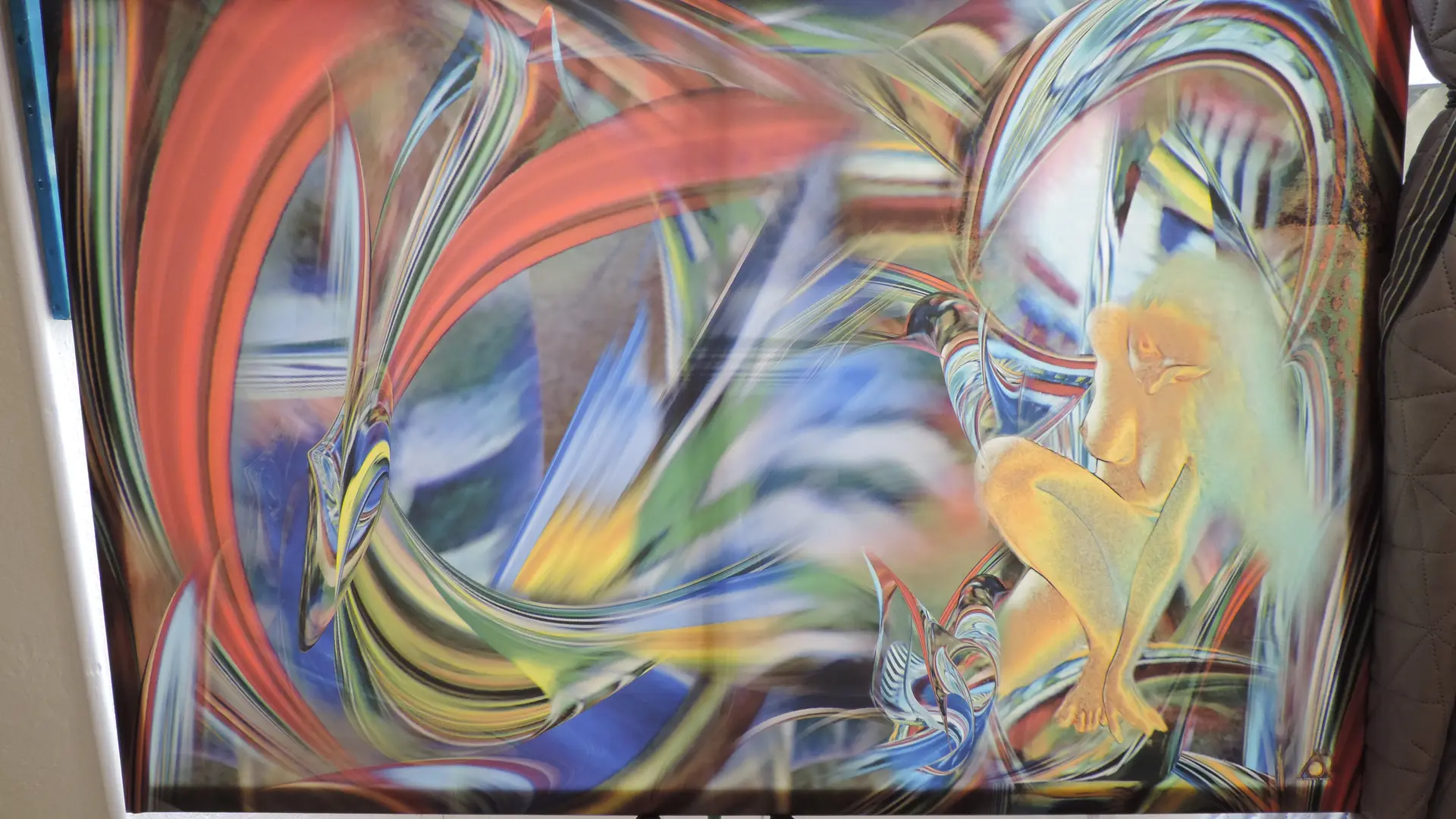 transparence d'une photo-composition tirée sur toile de coton