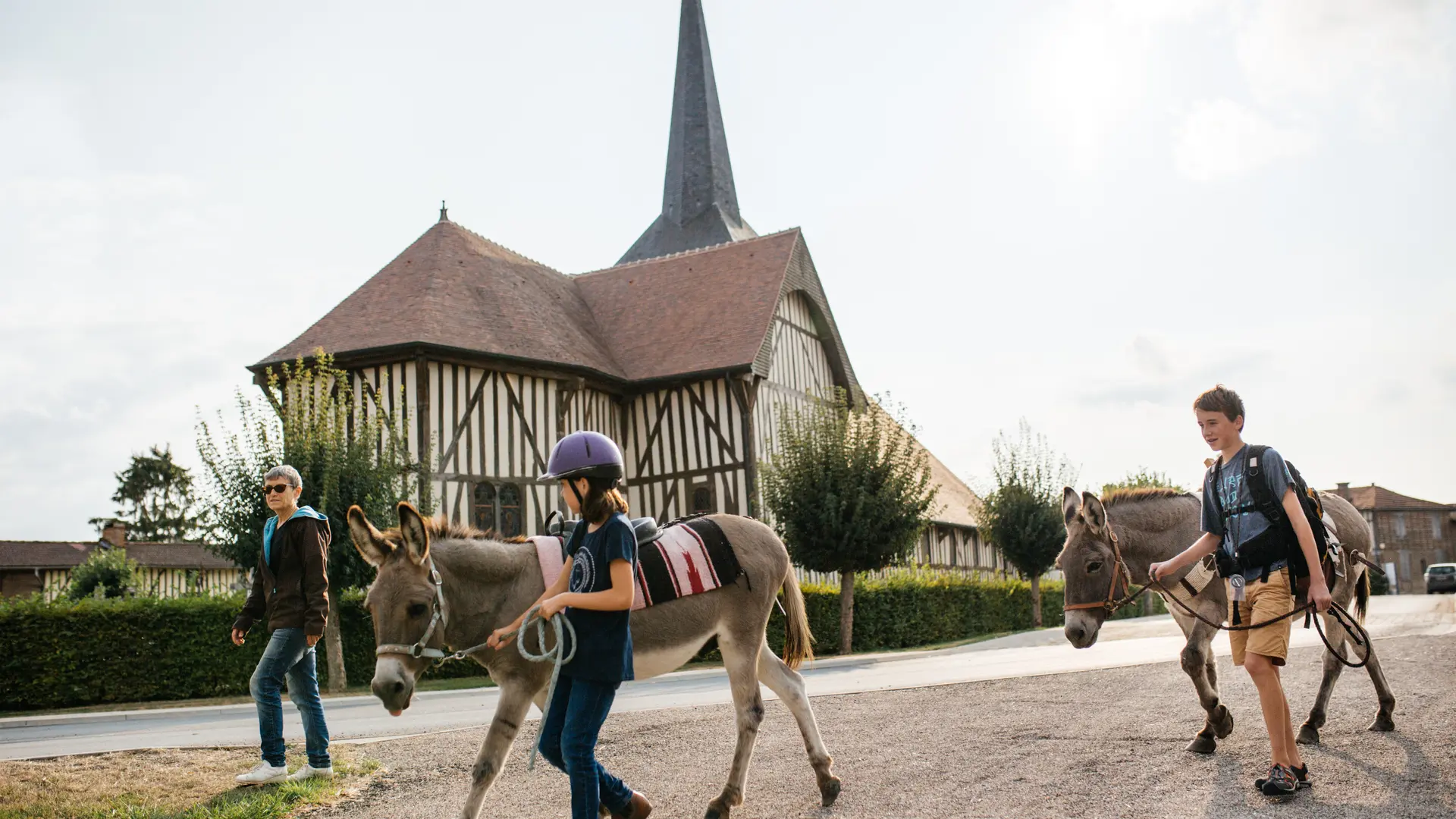 Champ'ânes - Randonnée avec un âne sur le circuit des églises à pans de bois