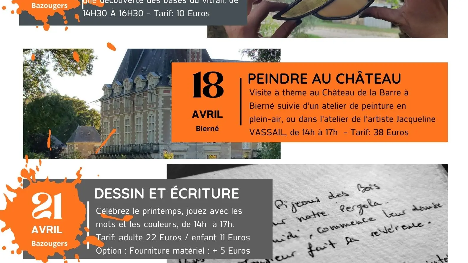 Vacances de Pâques: Ateliers Créatifs à Bazougers et Bierné Les Villages