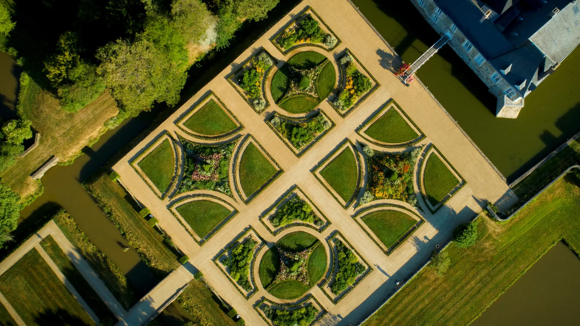 vue aérienne du jardin d'agrément