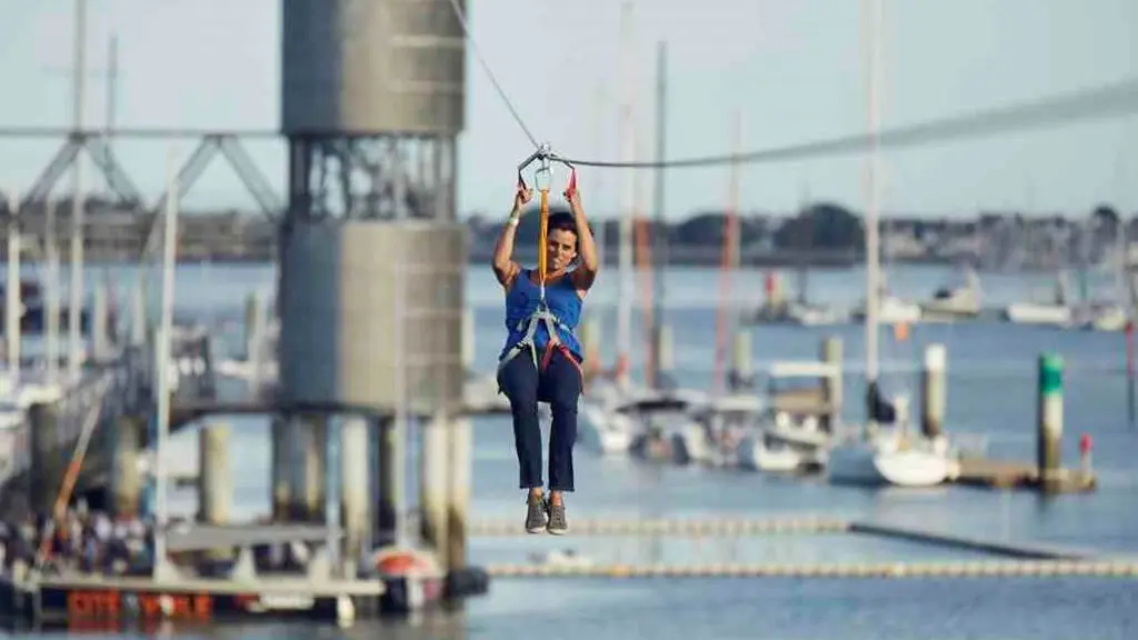 Tyrolienne Cité de la voile Eric Tabarly