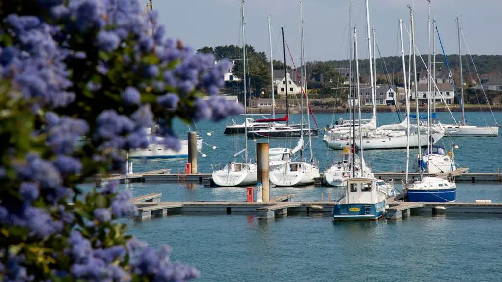 Vue-port-la-trinite-sur-mer-Petit-train-touristique-Carnac-Morbihan-Bretagne-Sud