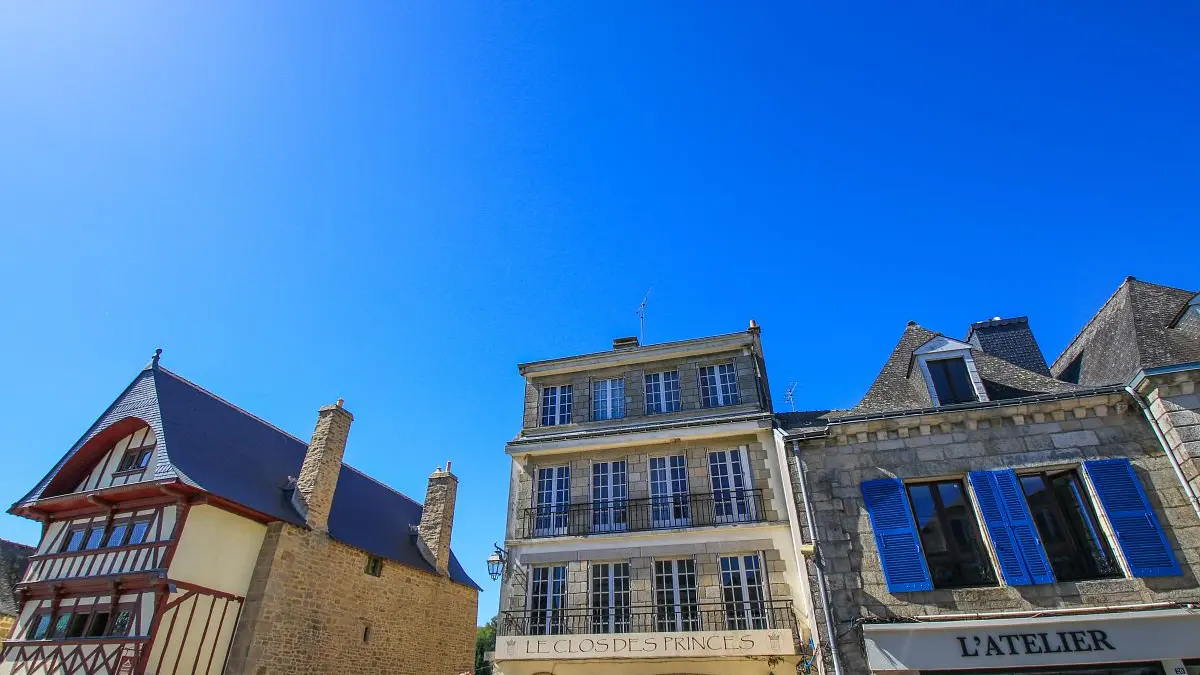 A la découverte du patrimoine de Guémené sur Scorff _Vue façades_crédit Loïc Kersuzan-Morbihan Tourisme_Libre de droits sans limite de temps