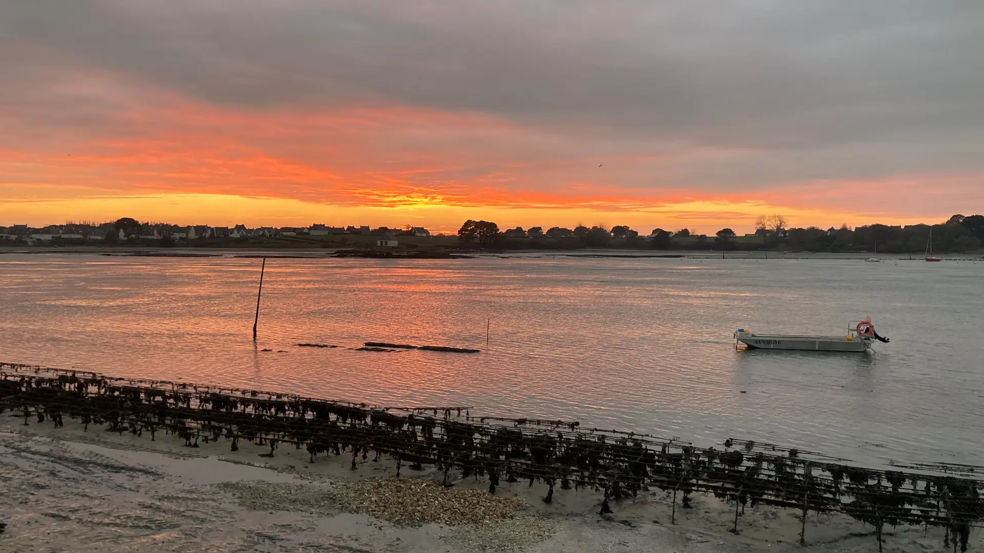 Belz - Larmor Ostrea - Coucher de soleil à marée basse