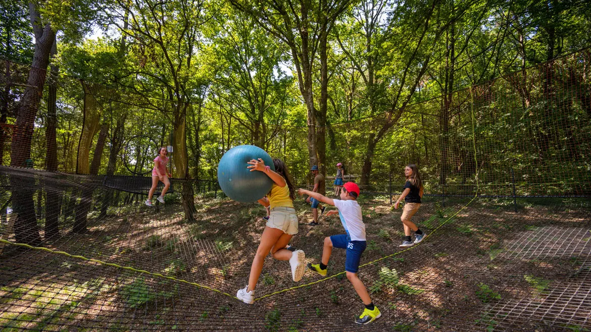 Moulin Neuf Aventure - Filets dans les arbres