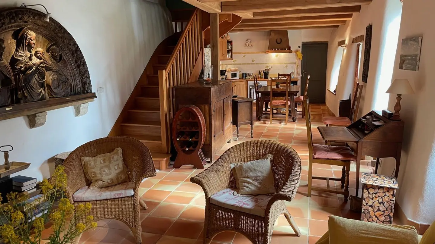 Location vacances_gîte Prad Levreh_séjour_Melrand_Vallée du Blavet©Gîtes de France Morbihan